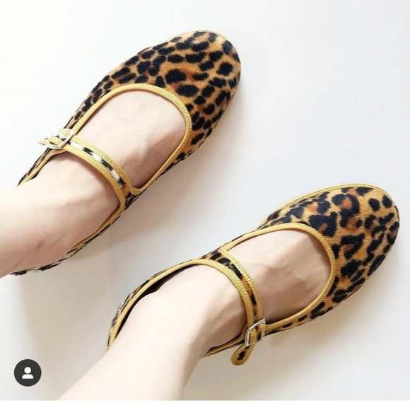 leopard print mary jane flats